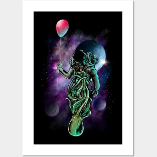 ASTRONAUT OCTOPUS Posters and Art